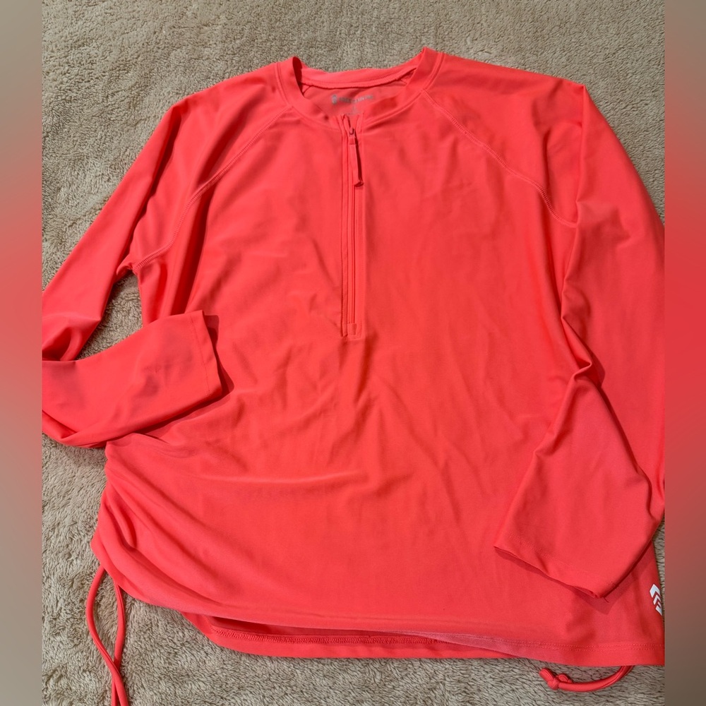Bright Coral Long Sleeve 50 SPF Swim Shirt